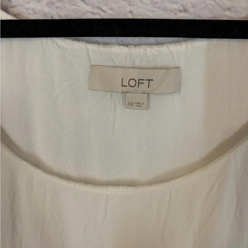 LOFT Ivory Sequin Beaded Embellished Sleeveless Tank Top Blouse Size XXL - Picture 4 of 6